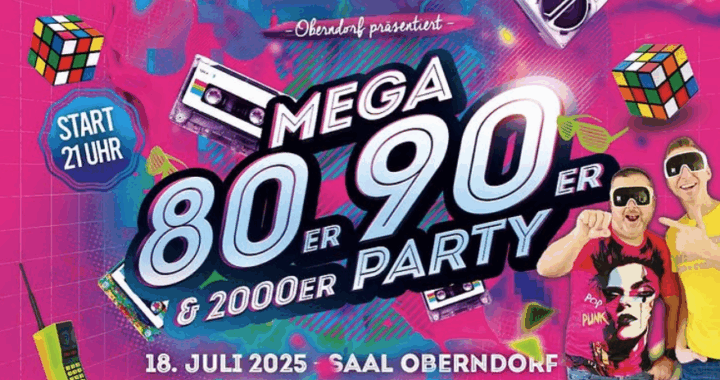 80iger, 90iger und 2000er Party